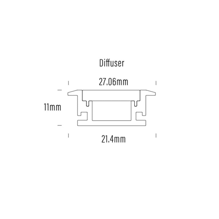Floor Recessed Walk-On 2 Meter Aluminium LED Strip Extrusion Black - AQS-EXT-008-200-A2