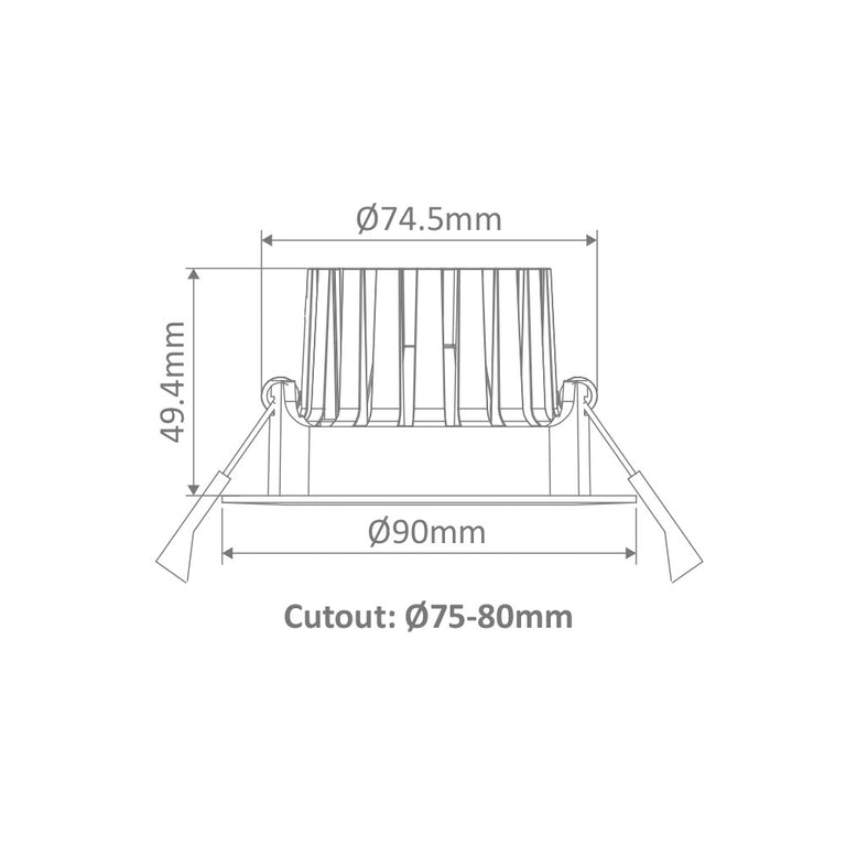 Aqua 10W Dimmable LED Downlight Black / Tri-Colour IP65 - 21270