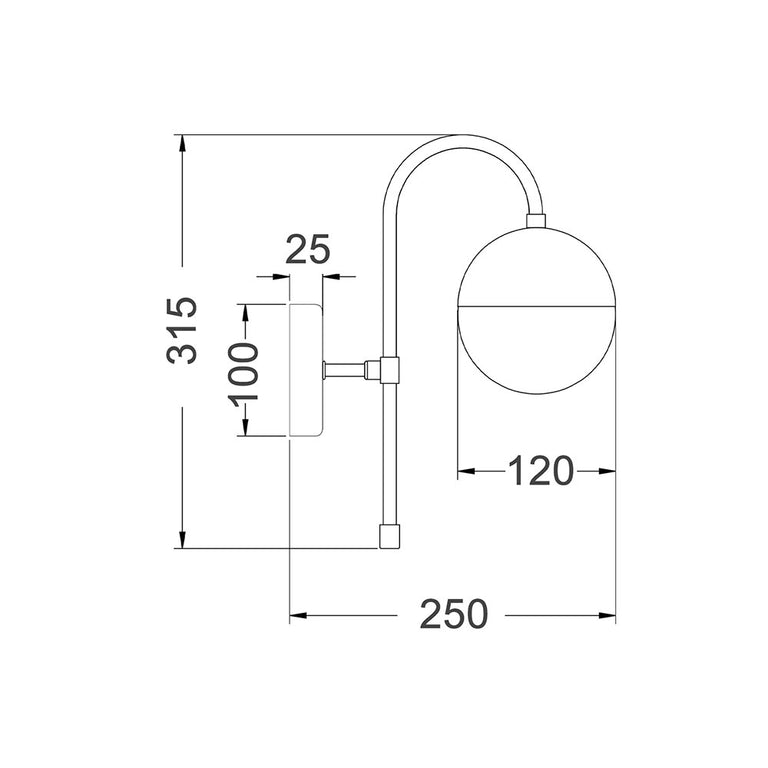 Interior Round Opal Glass with Satin Gold Frame Wall Light - ARO2