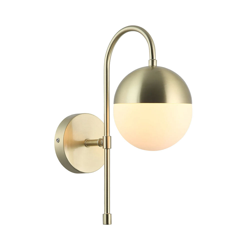 Interior Round Opal Glass with Satin Gold Frame Wall Light - ARO2