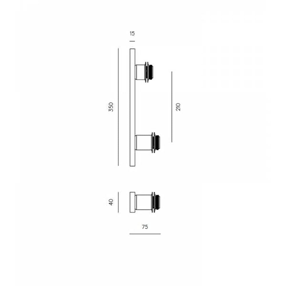 Abby 2 Light Wall Lamp Matt Black - ARO.A1259/2/NEG