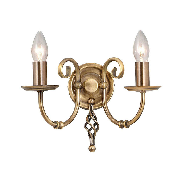 Artisan 2 Light Wall Light Aged Brass - ART2-AGD-BRASS