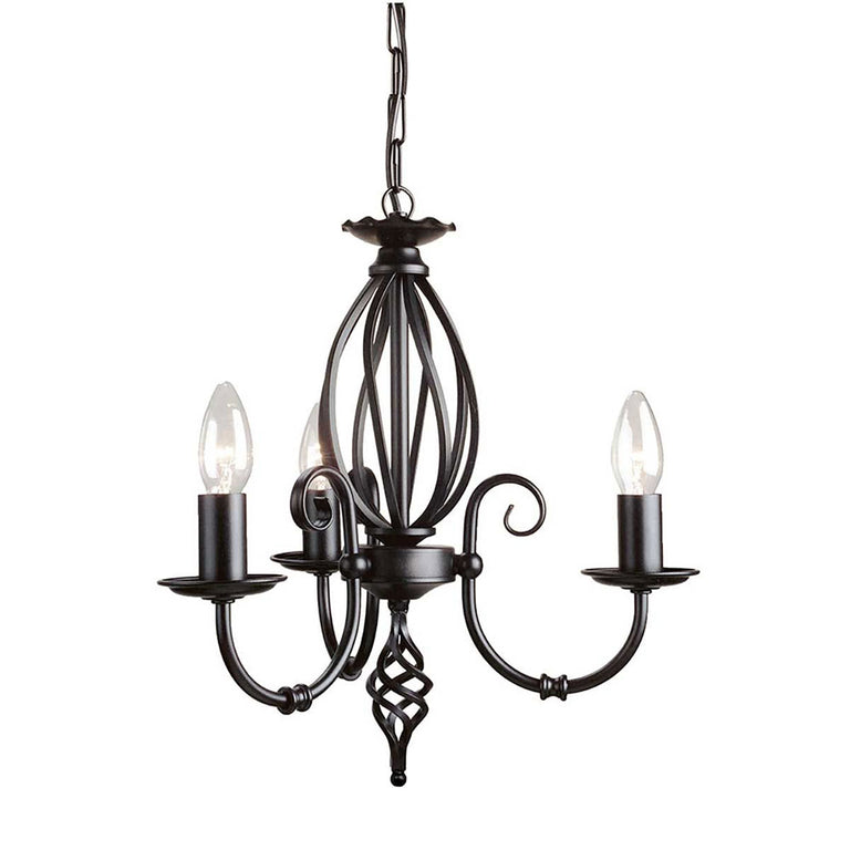 Artisan 3 Light Chandelier Black - ART3-BLACK