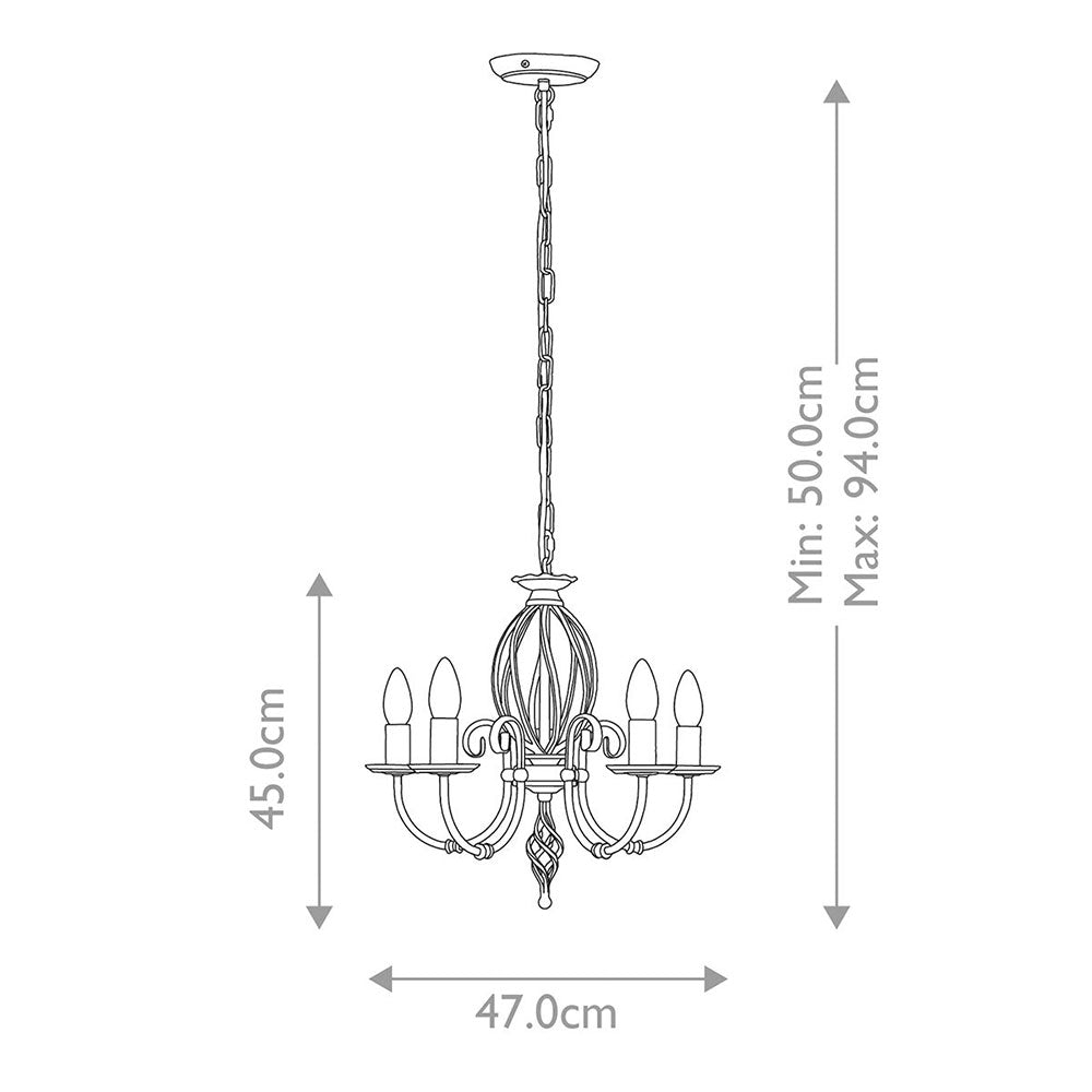 Artisan 5 Light Chandelier Black - ART5-BLACK
