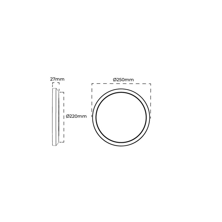 Flat Low Profile 12W LED Dimmable Oyster White / TRI-Colour - AT3030/12/TRI