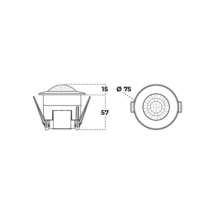 Recessed Mount PIR Sensor 6M White - AT4100/PIR/WHT