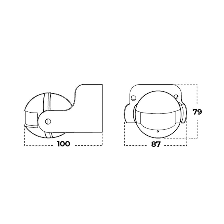 Wall Mount PIR Sensor White -  AT4110/PIR/BLK