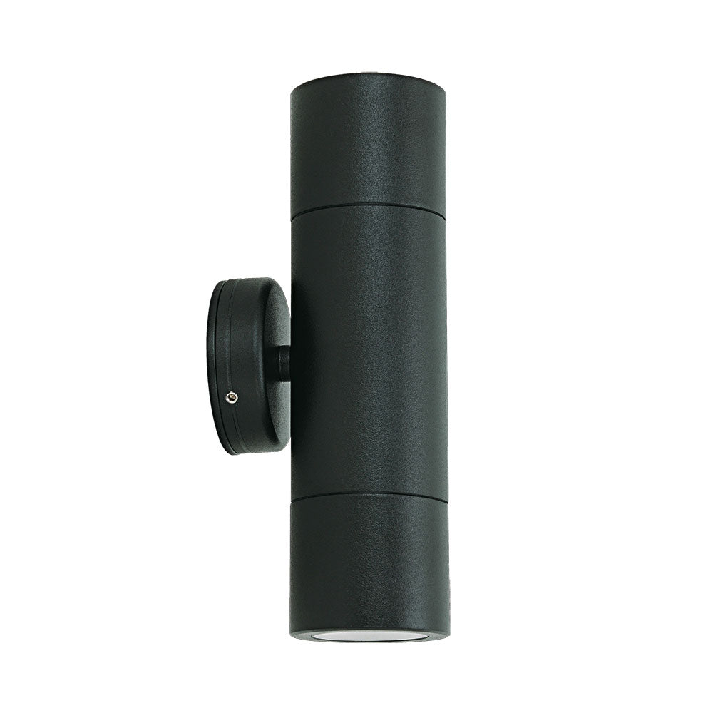 Elegant 12W 240V Up & Down LED Wall Pillar Light Anodised Black / Cool White - AT5004/AND/BLK/LED