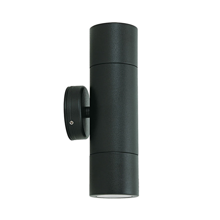Elegant 12W 240V Up & Down LED Wall Pillar Light Anodised Black / Cool White - AT5004/AND/BLK/LED
