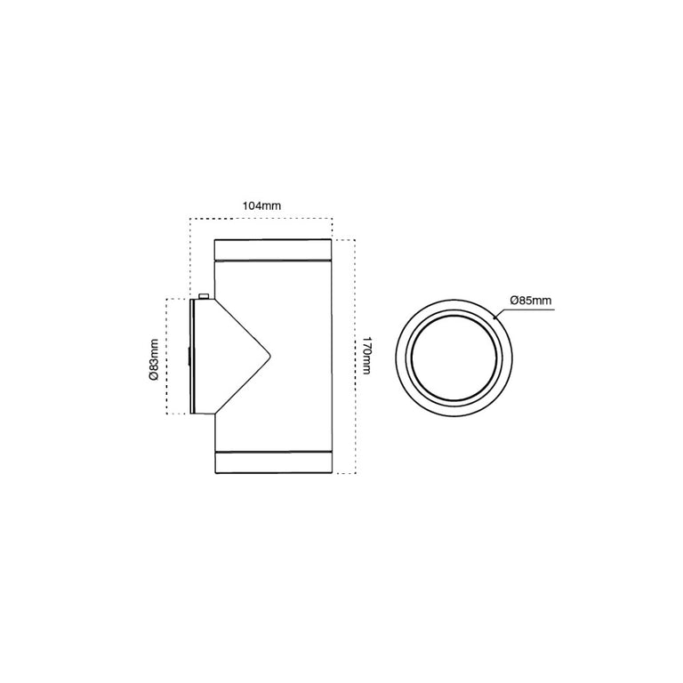 Samba 10W LED Up/Down Polycarbonate Coastal Wall Pillar Light Charcoal / Tri-Colour - AT5010/CHA/TRI