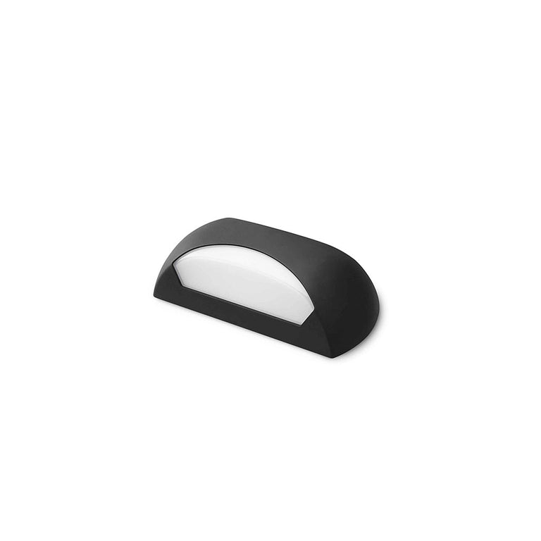 Rectangular 12W LED Bunker Light Black / Cool White - AT5832/BLK