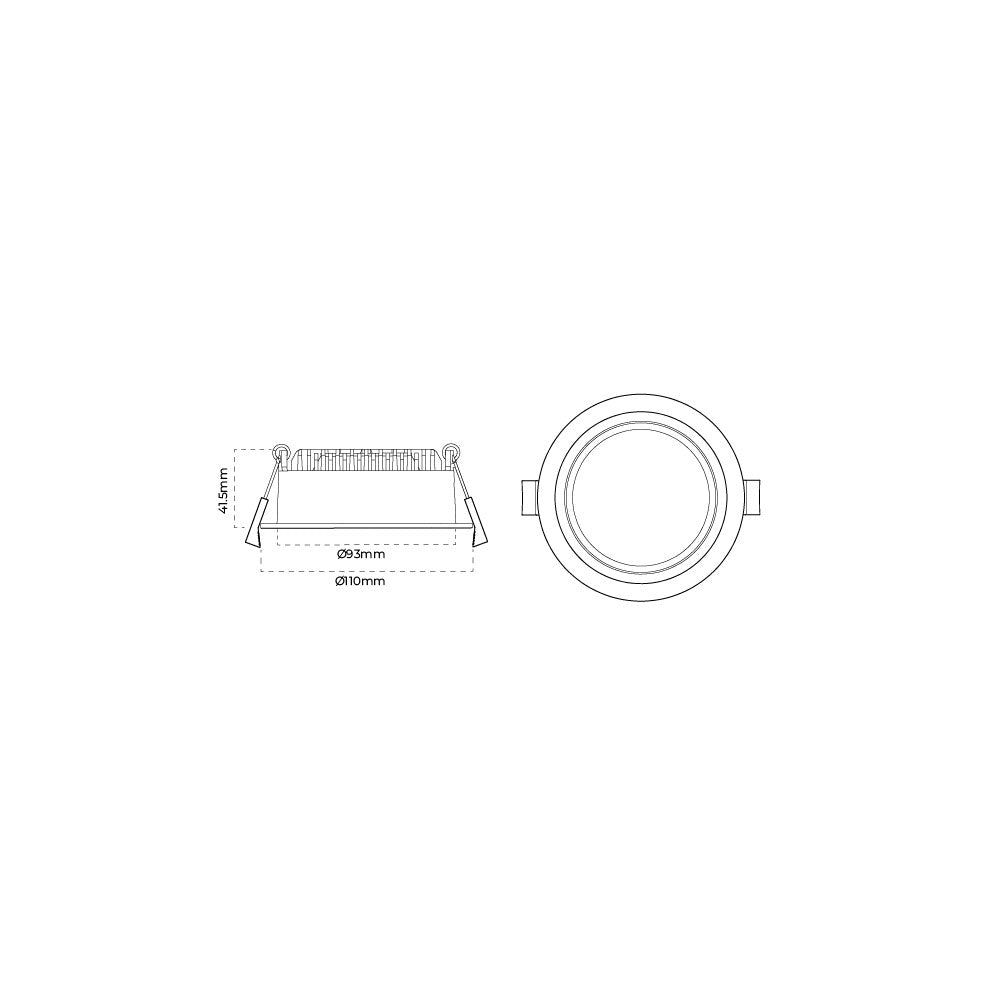 Round 10W Adjustable Dimmable LED Downlight White / Tri-Colour - AT9020/WH/TRI