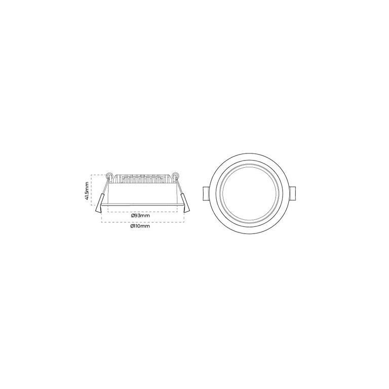 Round 10W Adjustable Dimmable LED Downlight White / Tri-Colour - AT9020/WH/TRI