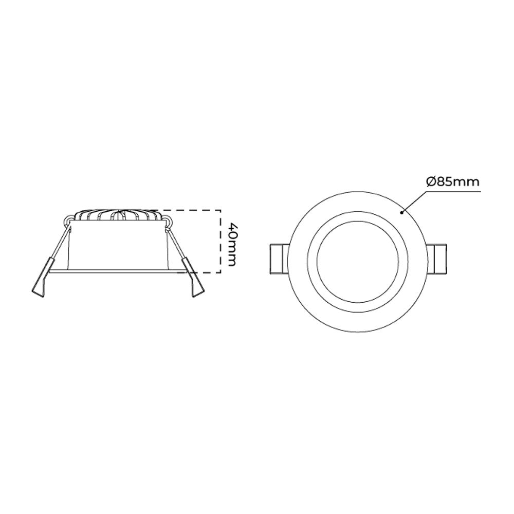 AT9023 7W Dimmable LED Downlight White / Tri-Colour - AT9023/WH/TRI