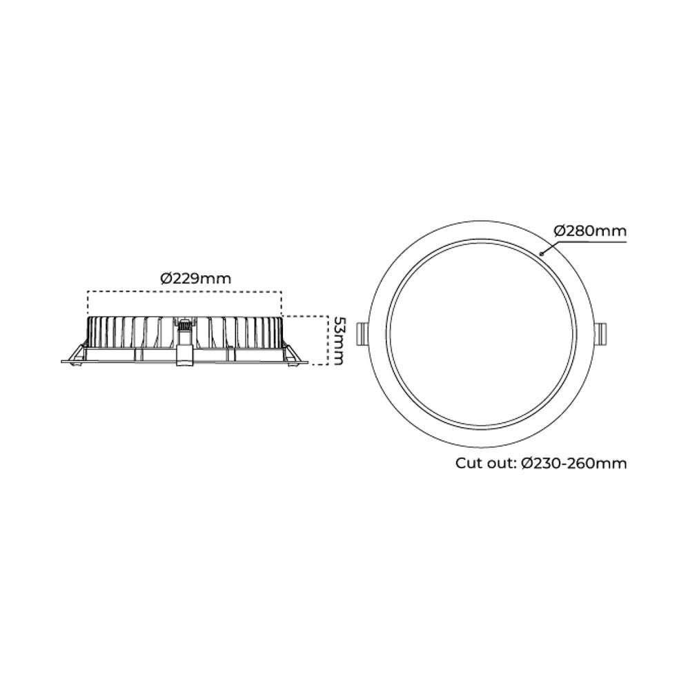 Commercial 35W Dimmable LED Downlight White / Tri-Colour - AT9048/WH/TRI