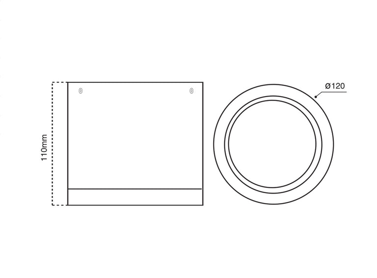 Surface Mount 25W LED Dimmable Downlight White / Warm White - AT9065/WH/60/WW