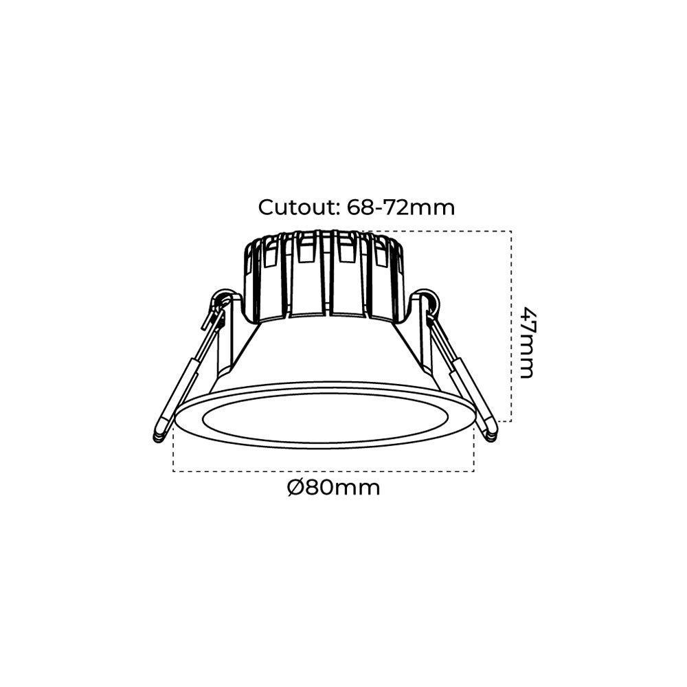 Lumara 8W LED High CRI Dimmable Downlight White / Tri-Colour - AT9075/SML/WH/TRI