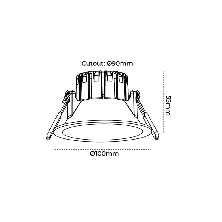 Lumara 12W LED High CRI Dimmable Downlight Black / Tri-Colour - AT9075/BK/TRI