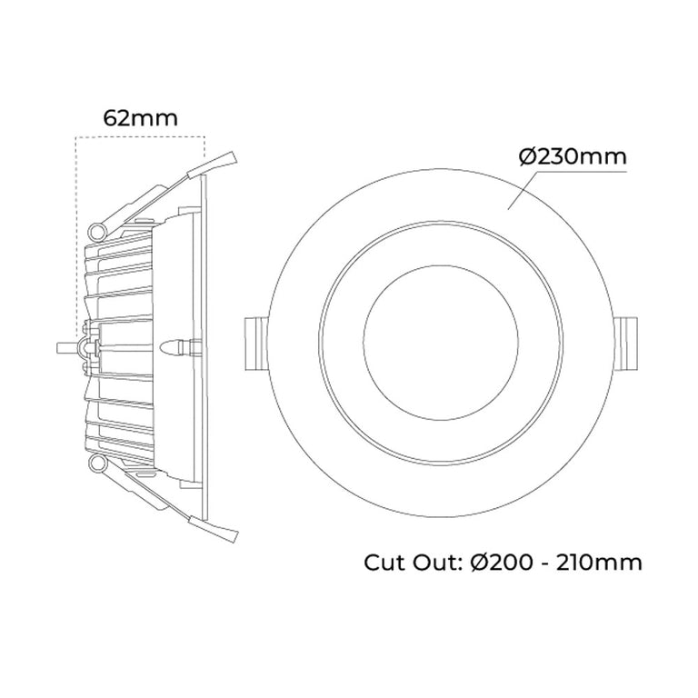 Commercial 30W Dimmable LED Downlight White / Tri-Colour - AT9087/30/WH/TRI