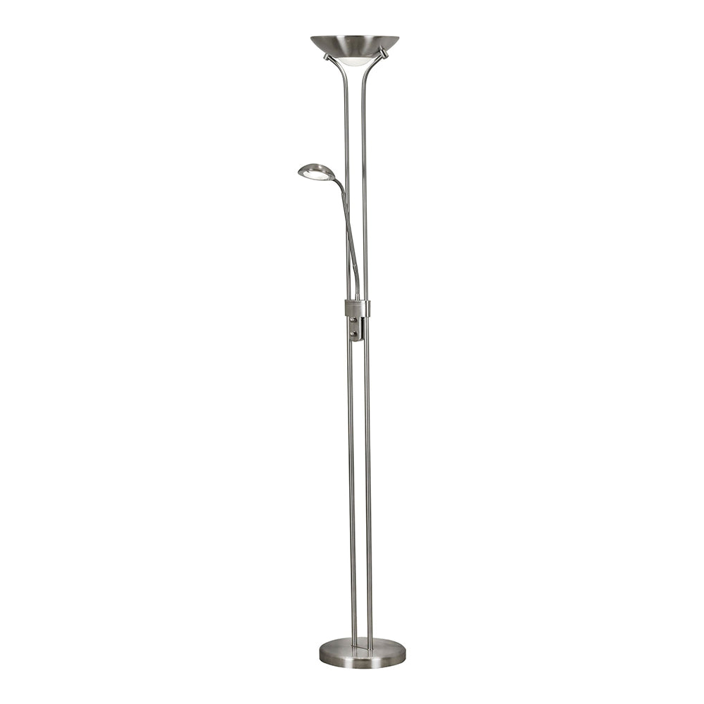Simple 23W LED 2 Light Dimmable Floor Light Satin Silver / Warm White - AU5430-SS