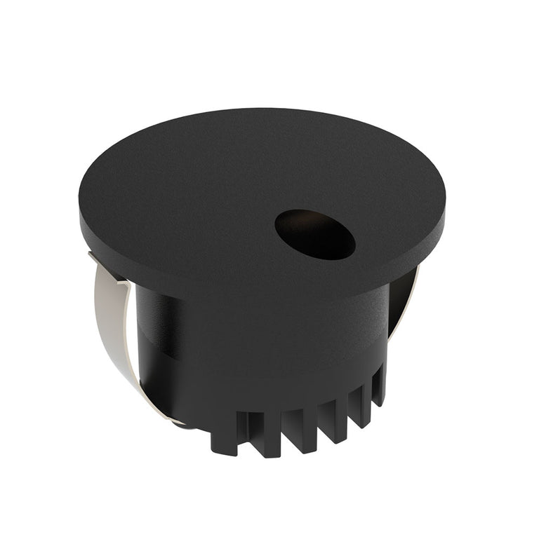 Aura 3W 240V LED Steplight Round Faceplate With Narrow Slot Black / Tri-Colour - 23739