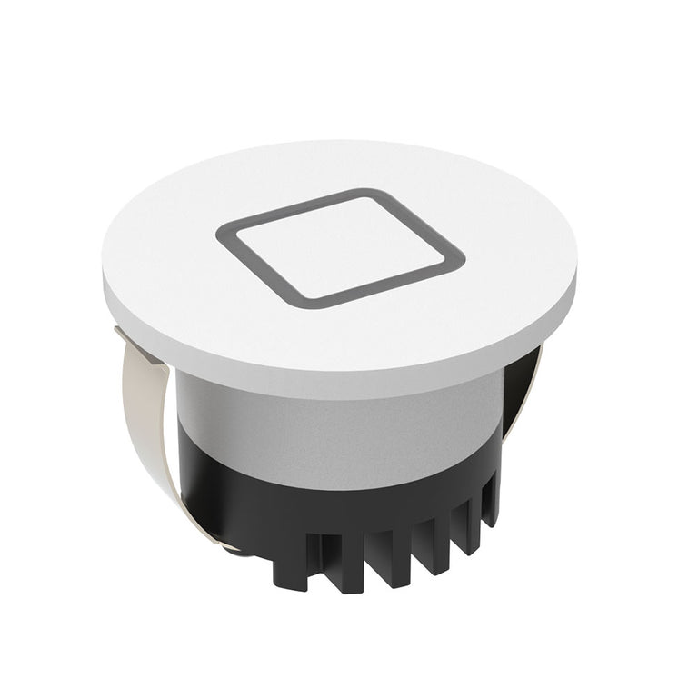 Aura 3W 24V DC LED Steplight Round Faceplate With Square Ring White / Tri-Colour - 23701