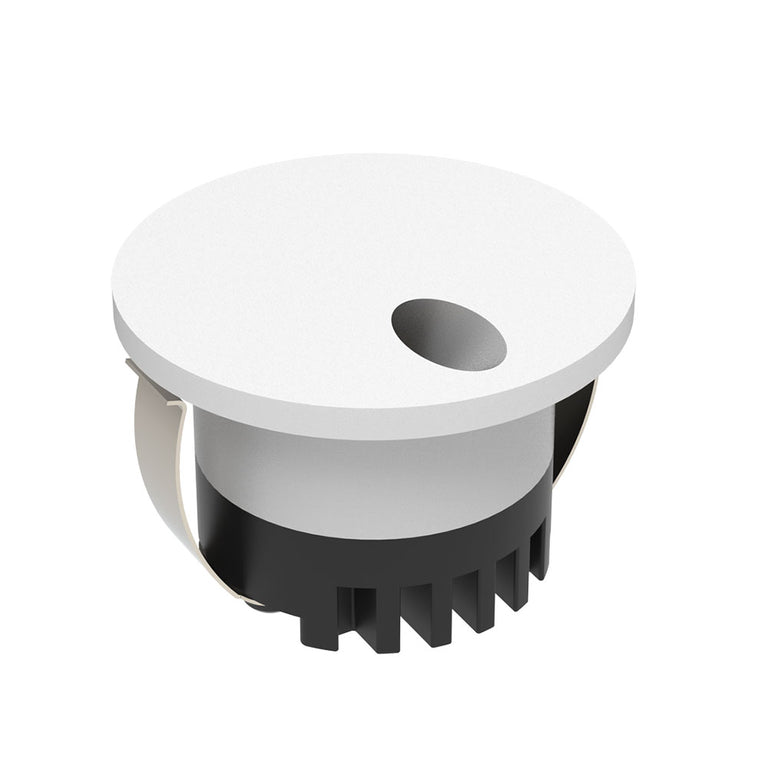Aura 3W 24V DC LED Steplight Round Faceplate With Narrow Slot White / Tri-Colour - 23704