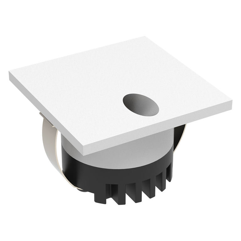 Aura 3W 240V LED Steplight Square Faceplate With Narrow Slot White / Tri-Colour - 23746