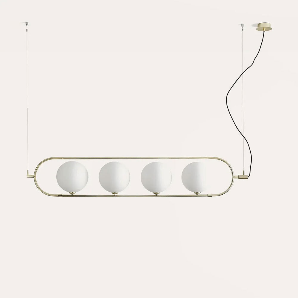 Abbacus 4 Light LED Linear Pendant Matt Brass / Opal Glass - ARO.C1258/4/ORO