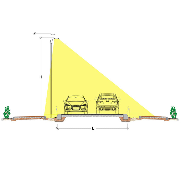 Arc Road 8 Metre Optics Lantern Head 55W LED Charcoal / Cool White - F60382-R8