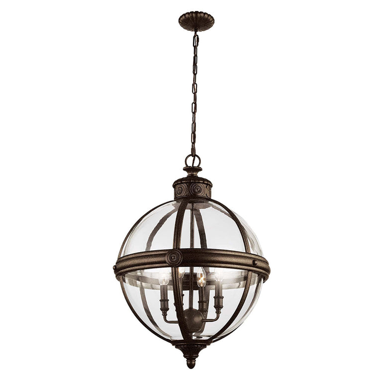 Adams 4 Light Chandelier British Bronze - FE-ADAMS-4P-BRZ