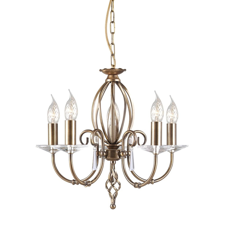 Aegean 5 Light Chandelier Aged Brass - AG5-AGED-BRASS