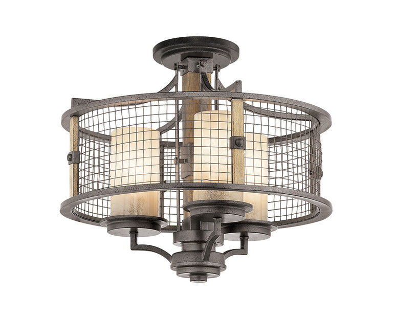 Ahrendale 3 Light Duo Mount Chandelier Anvil Iron - KL/AHRENDALE3