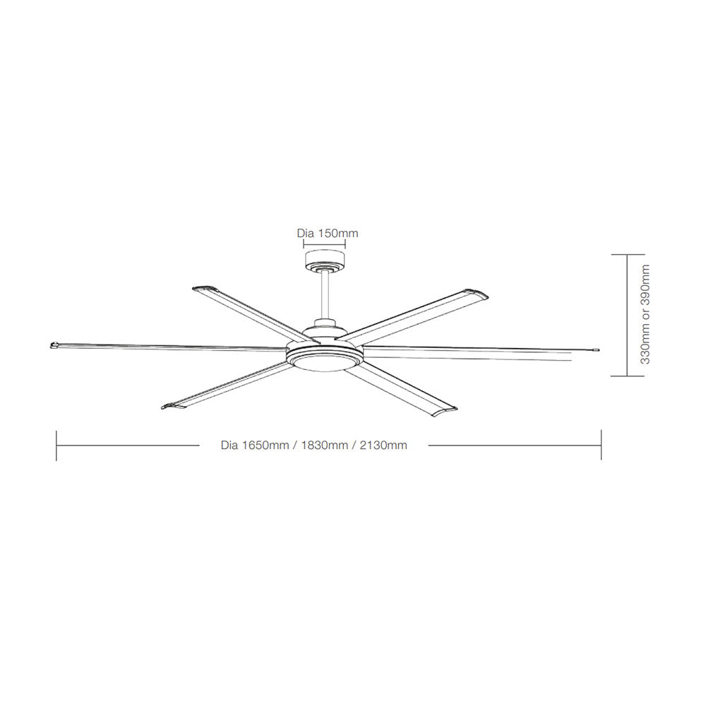 Albatross II DC 65" Smart Ceiling Fan With WIFI Remote Control Matt White - MDCAW + MDCAB160W