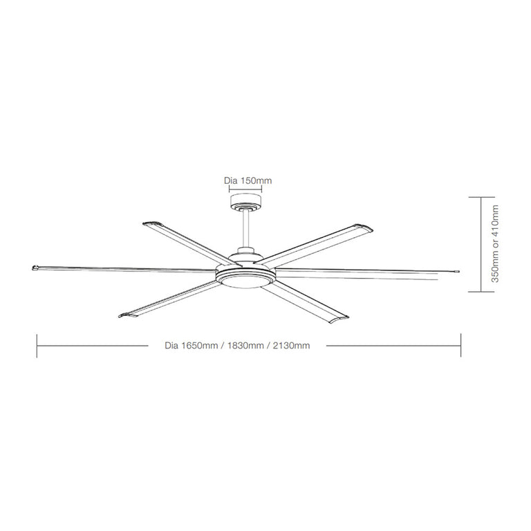 Albatross II DC 72" Smart Ceiling Fan With WIFI Remote Control + LED Light Brushed Nickel - MDCAB + MDCALKITB +MDCAB180B