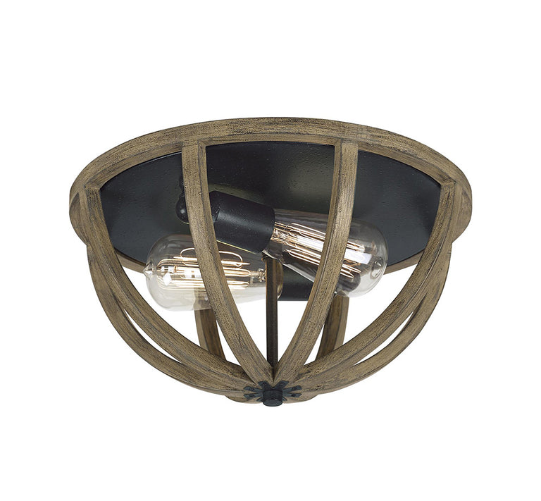 Allier Flush Mount Weather Oak Wood / Antique Forged Iron - FE/ALLIER/F WW