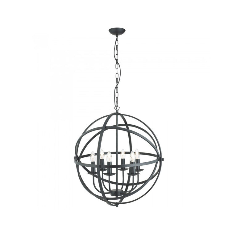 Amor 6 Light Pendant Black - R2476-BL