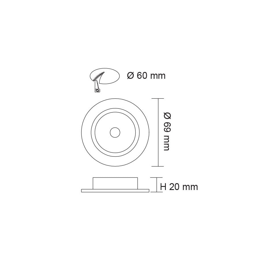 Anova 4W LED Recessed Cabinet Light White / Warm White - S9105WW/WH