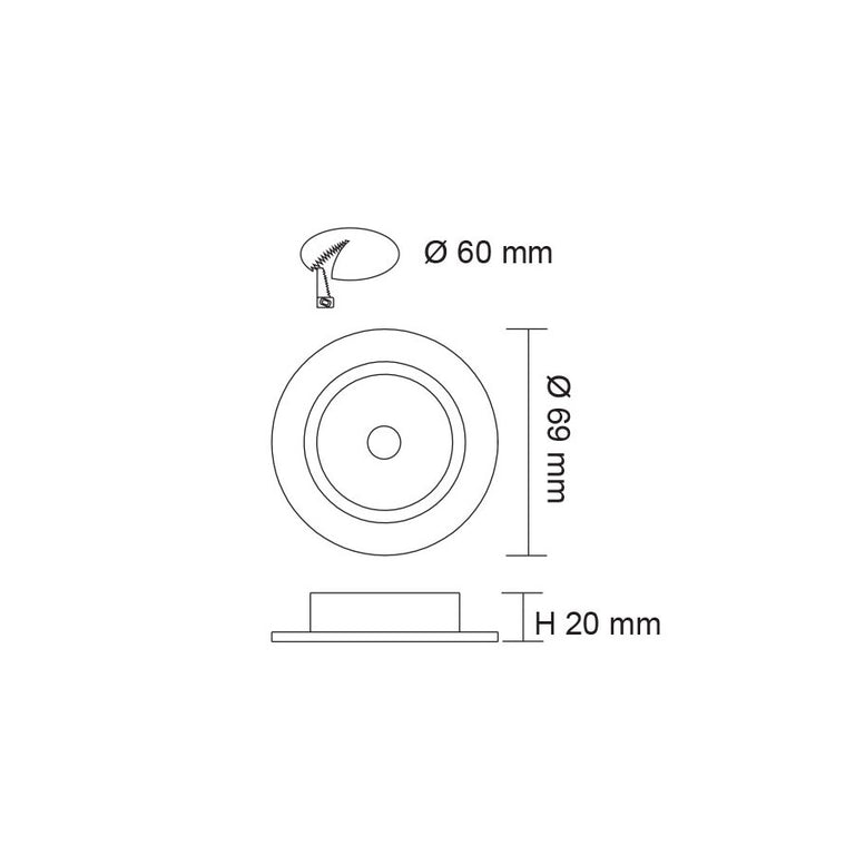 Anova 4W LED Recessed Cabinet Light White / Warm White - S9105WW/WH