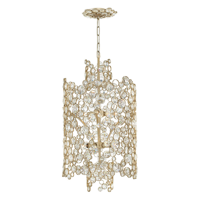 Anya 6 Light Two Tier Pendant Silver Leaf - HK-ANYA-6P