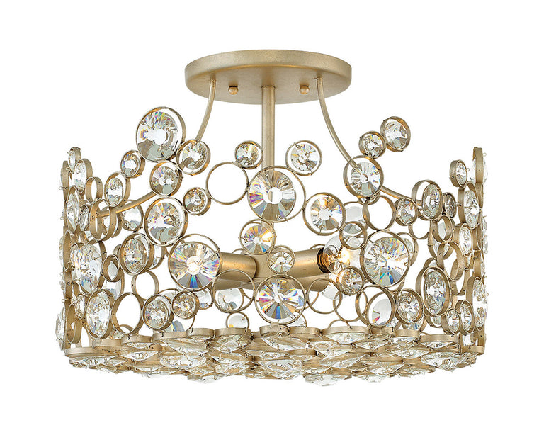 Anya 4 Light Semi Flush Mount Silver Leaf - HK-ANYA-SF