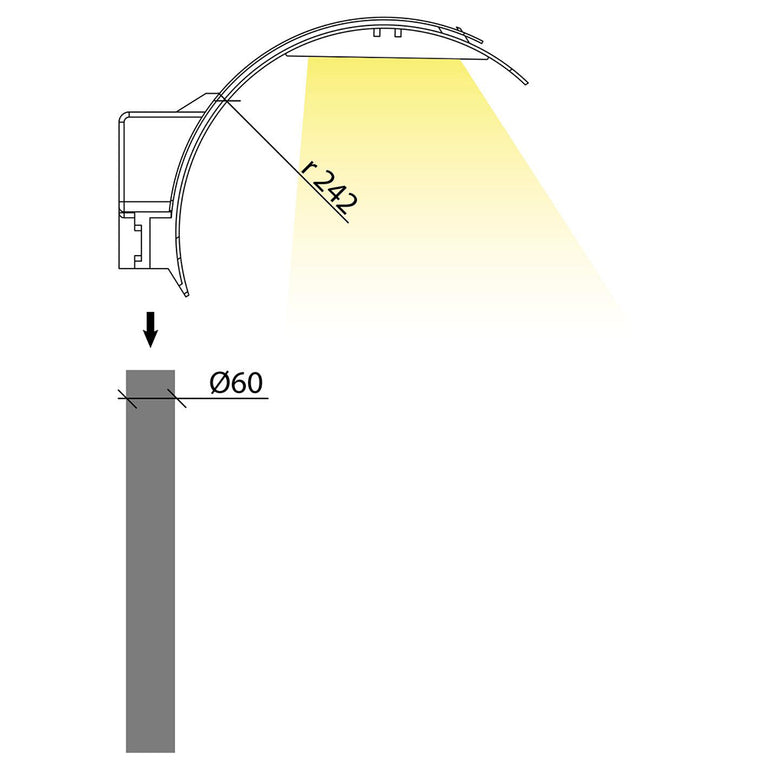 Arc Large Area Pedestrian Lantern Head 55W LED Charcoal / Cool White - F60382-PED