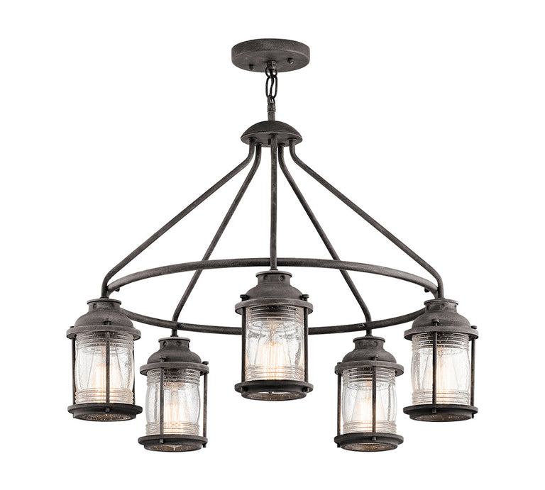Ashland 5 Light Chandelier Weathered Zinc - KL/ASHLANDBAY/5P