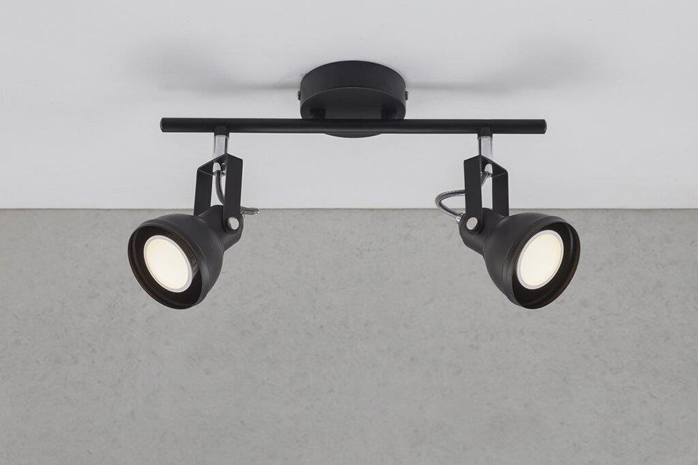 Aslak 2 Light 240V GU10 Spotlight Black - 45730103