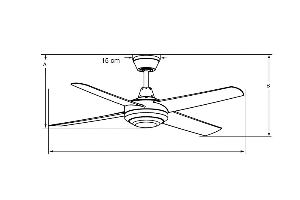 Aspire 52" AC Ceiling Fan With 18W LED Polymer Blades / Black - FA12BL + LA12BL