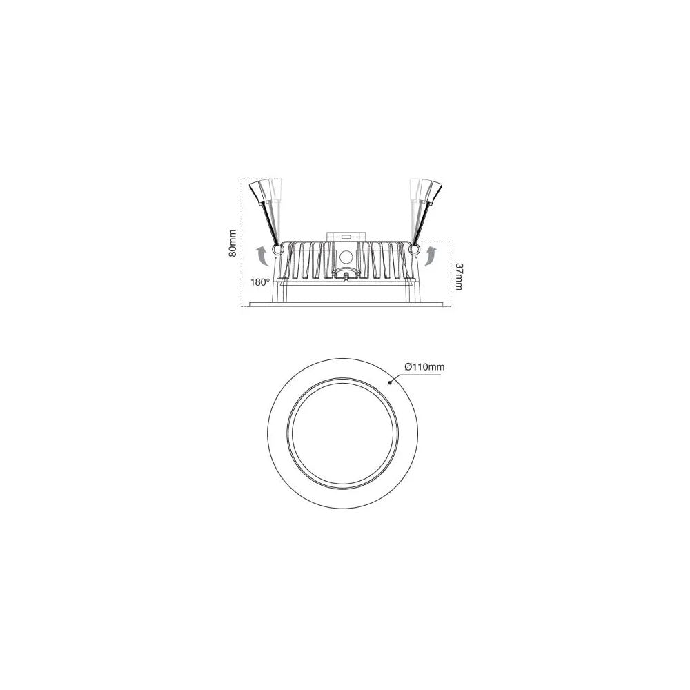 AT9012 12W Dimmable LED Downlight Satin Chrome / Tri-Colour - AT9012/SC/TRI
