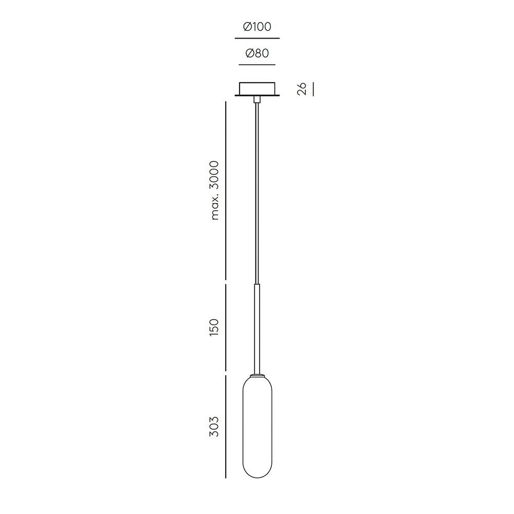 Atil LED Pendant Light Matt Black / Opal - ARO.C1281/NEG
