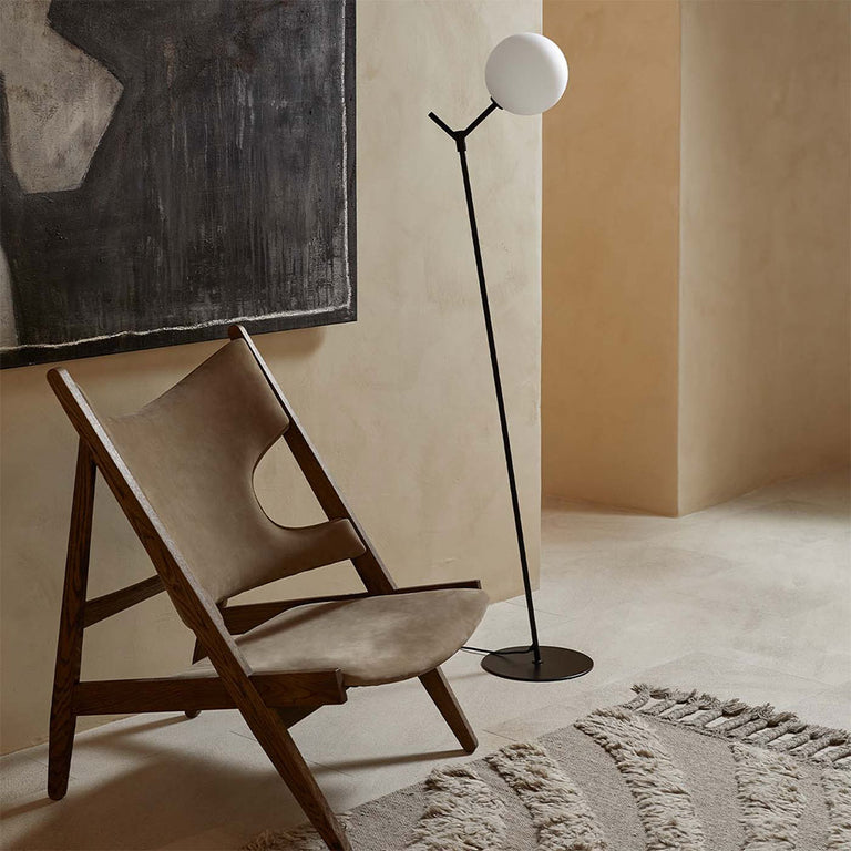Atom 5W LED Floor Lamp Matt Black / Opal - ARO.P1214/NEG/OPAL