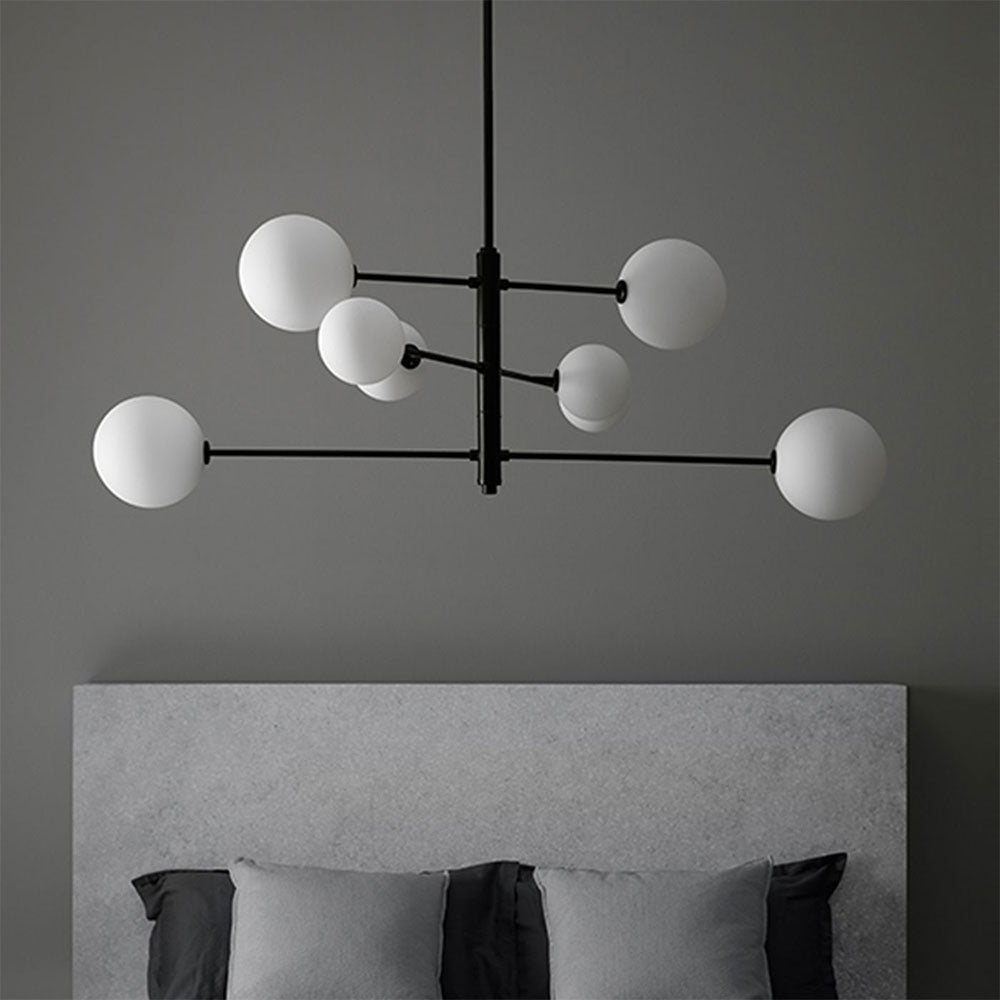 Atom 5W LED Pendant Lamp Matt Black / Opal - ARO.C1214/8/NEG/OPAL