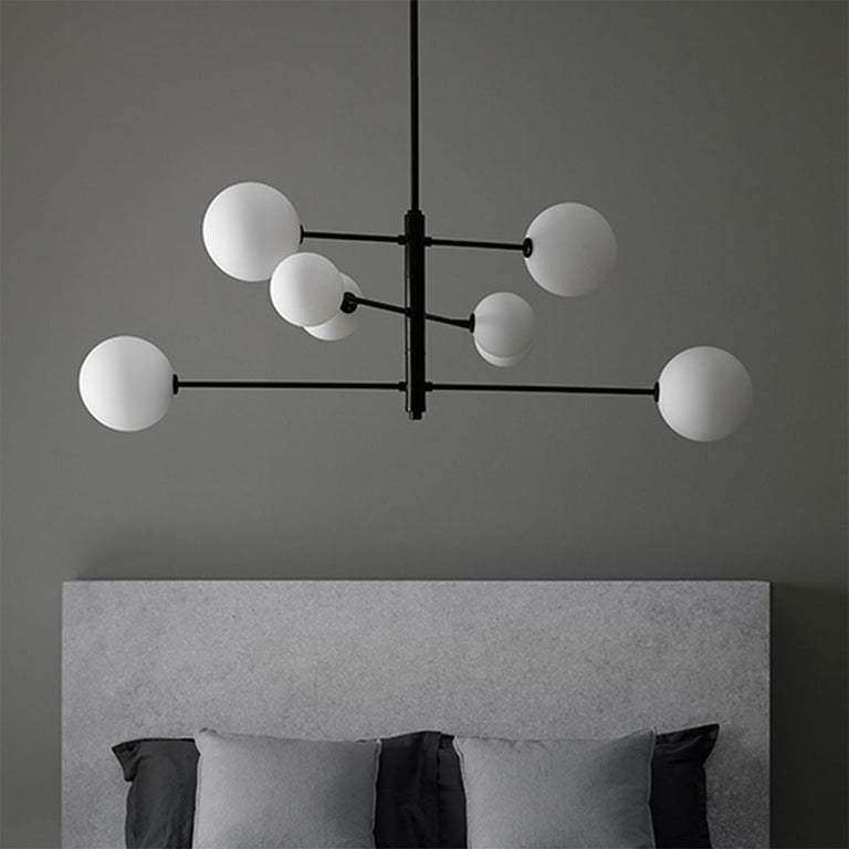 Atom 5W LED Pendant Lamp Matt Black / Opal - ARO.C1214/8/NEG/OPAL